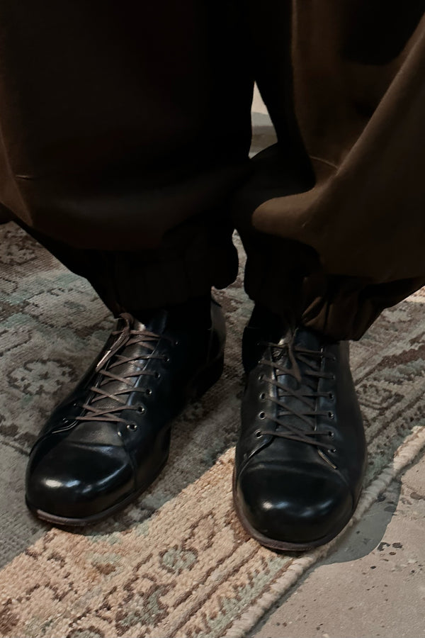 Aviva Jifei Xue x Shoe&Sewn "Brooklyn" sheepskin/buffalo leather shoes AJX-PJFX1-HEI Black/buffalo leather